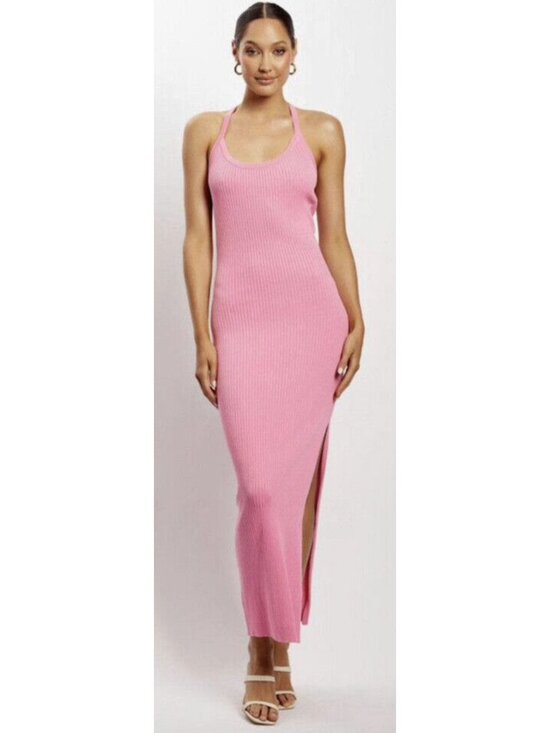 Meshki Dresses & Skirts - MESHKI Yasamin Ribbed Knit Maxi Dress in Pink Medium Bodycon Coquette Balletcore